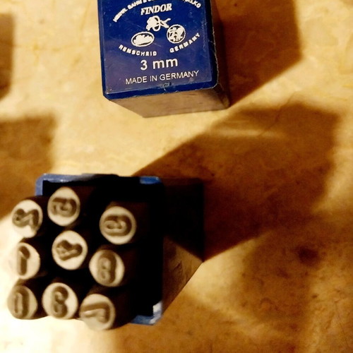 Engraving Stamp Set 3mm new, Greek English Numbers