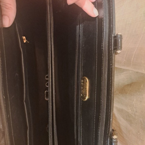 Vintage Aslanis Black Leather Briefcase Marcoderm used