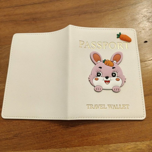 Passport holder with bunny and carrot like new