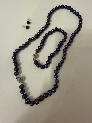 Zenzhu pearl set like new, purple
