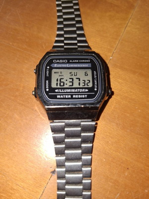 Ρολόι χειρός Casio A168WE, πλατινέ χρώμα