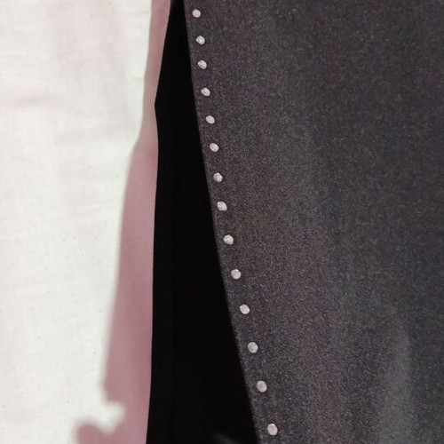 Gianni Rodini black flare pants with side slits and rhinestones