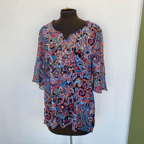 Summer beach blouse used, multicolor, size L
