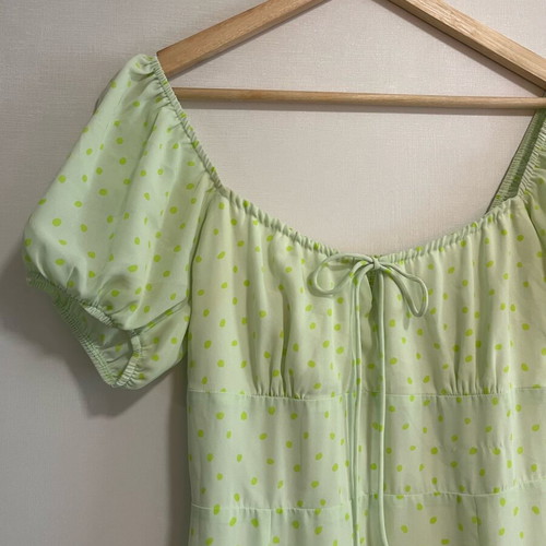 LeGer long green polka dot dress like new