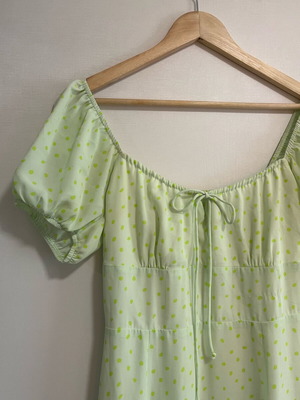 LeGer long green polka dot dress like new