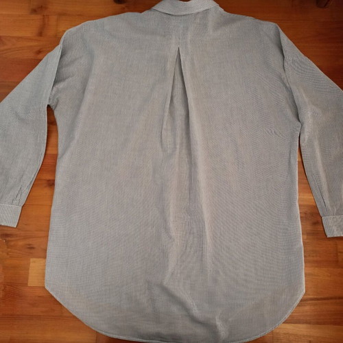 Philosophy shirt medium striped gray white used with small stain