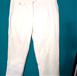Max Mara λευκό βαμβακερό παντελόνι μέχρι τον αστράγαλο