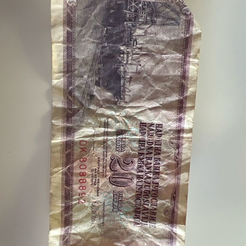 20 Dinar Yugoslavia banknote used, collectible