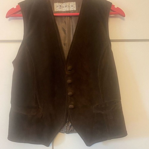Fidele vintage suede leather vest used brown