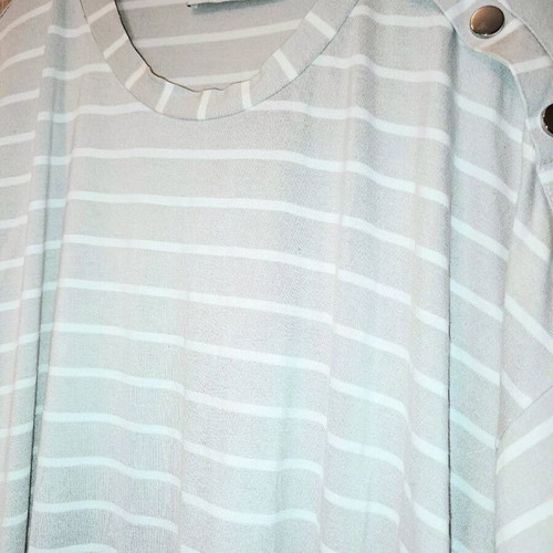 Women’s Classic T-shirt striped white-gray XXL like new