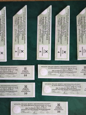 Γερμανικό λοτ 10 κουπονιών μερισμάτων 1975, σαν καινούργιο