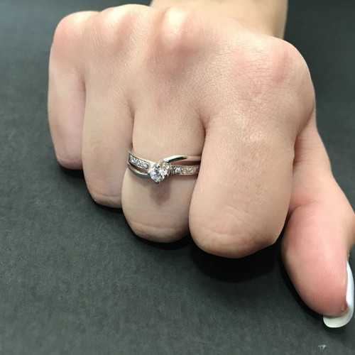 Vintage solitaire ring with brilliant k18 5.3gr