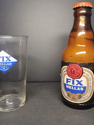 Fix Hellas glass and bottle vintage used