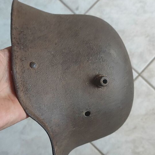 German WW1 helmet used with original paint remnants