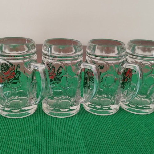 Mini Beer Glasses Stein Set of 6 like new with Oktoberfest style