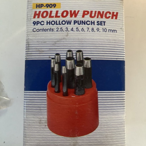 Hollow Punch Set HP-909 new, 9 pieces with plastic holder