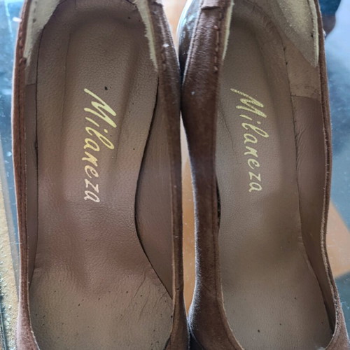 Milaneza brown leather pumps like new, size 37