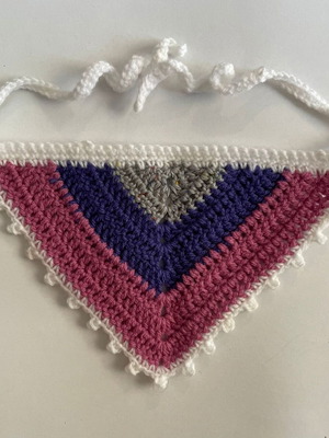 Handmade Bandana (M) Pink, Purple & Gray