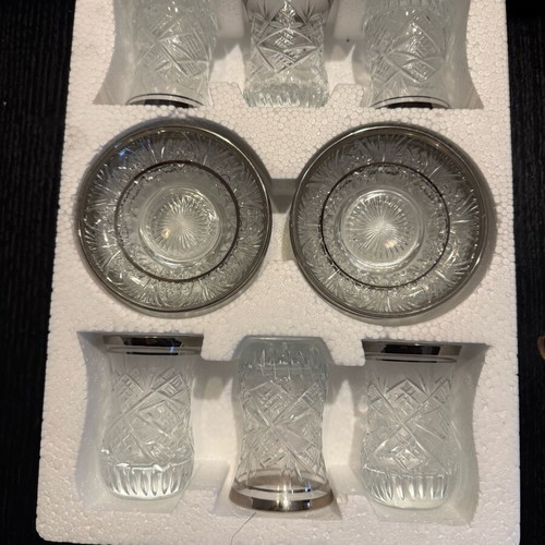 Tea Glasses and Saucers new, in original box