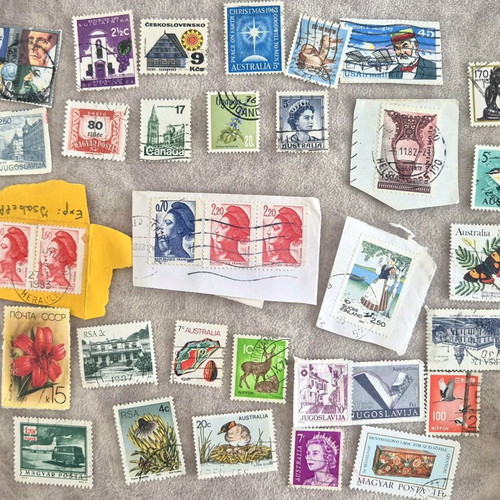 Stamp collection used from around the world