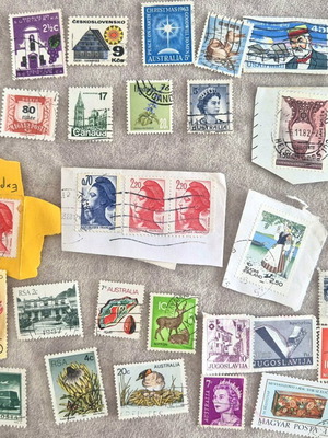 Stamp collection used from around the world