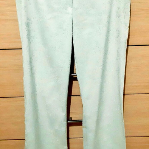 BSB stretch pants satin matte embossed vintage green medium like new