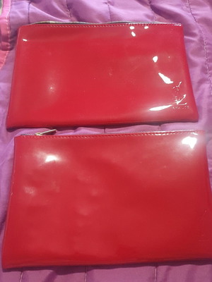 YSL toiletry bags new set red and gold
