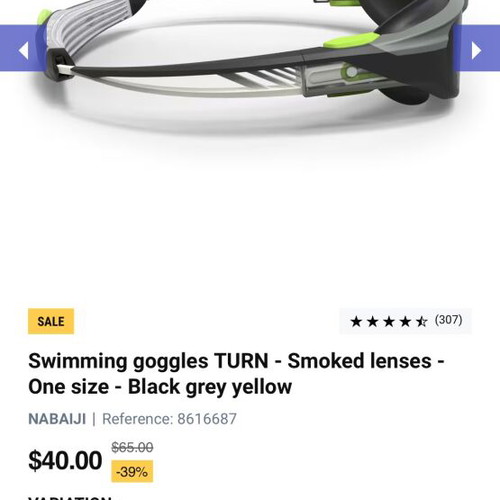 Swimming goggles like new with adjustable opening