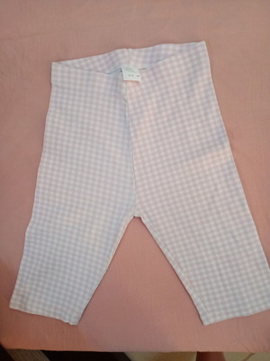 Zara kids cycling shorts, pink and white checkered, cotton, age 13-14