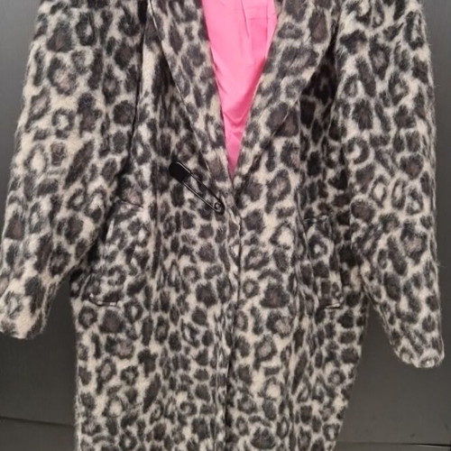 BSB Animal Print Wool Coat like new, beige and brown