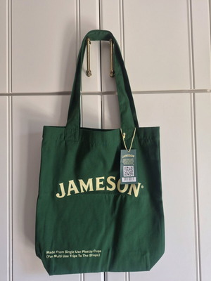 Jameson green shoulder tote bag new, reusable