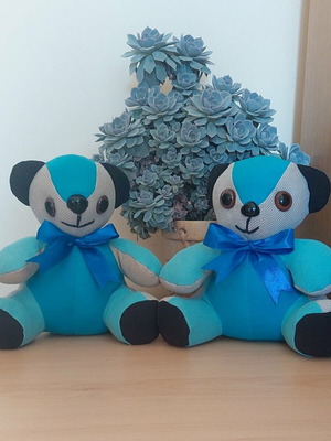 Χειροποίητο αρκουδάκι Memory Bear καινούργιο από αγαπημένα ρούχα