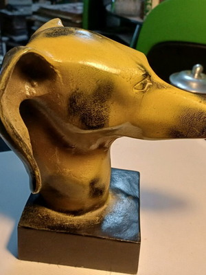 Διακοσμητικό κεφάλι σκύλου μεταχειρισμένο, vintage, κράμα μετάλλου