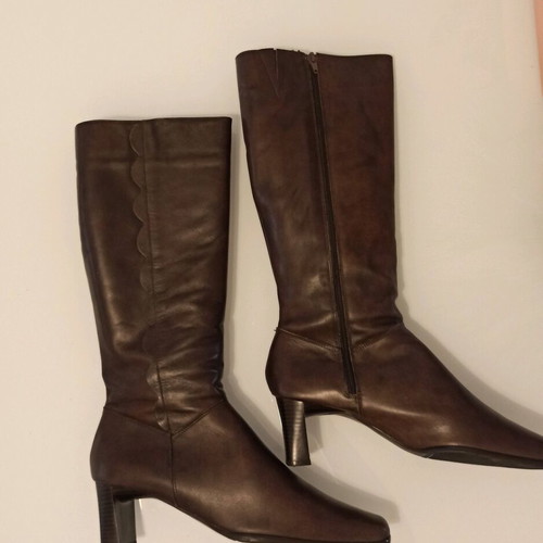Leather boots size 41 like new, brown