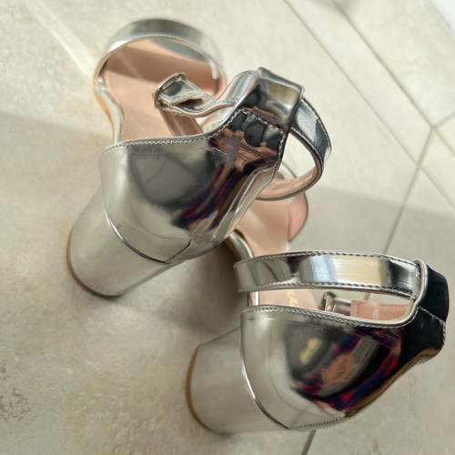 Sarigiannis silver sandals No 38, 6cm new