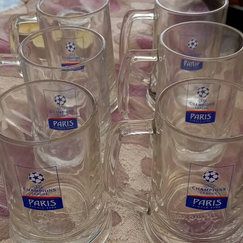 Heineken UEFA Champions League Paris 2006 glasses like new, set of 6