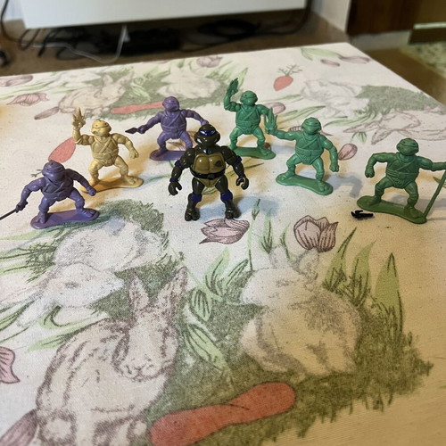 Old plastic Teenage Mutant Ninja Turtles figures