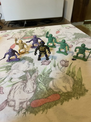 Old plastic Teenage Mutant Ninja Turtles figures