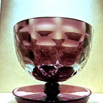 Vintage Amethyst Glass footed dessert bowls σαν καινούργιο, μεσοπολεμικό bohemian