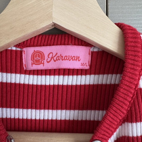 Crop top Karavan like new, red and white striped, size M