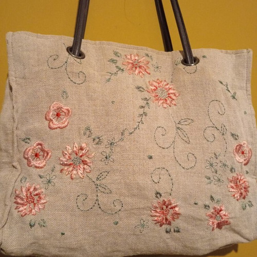 Laura Ashley vintage tote bag 100% linen, new