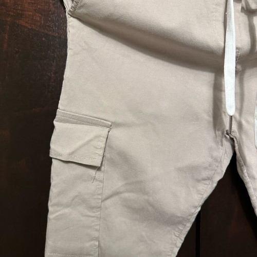Beige cargo pants used, size S with elastic waist