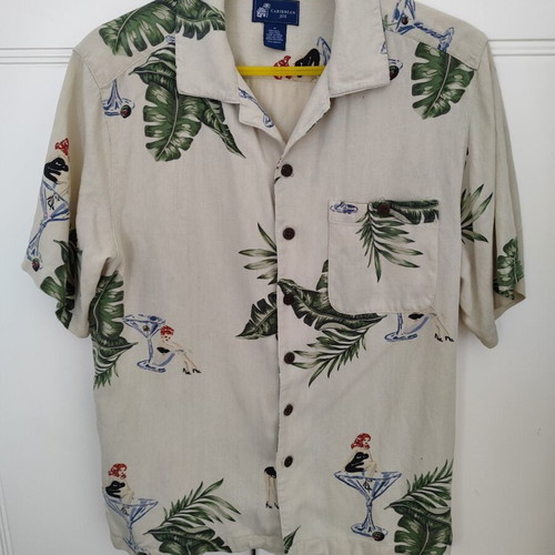 Abysse short sleeve shirt used, size M, multicolor