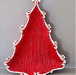  Χριστουγεννιάτικη πιατέλα σχήμα δέντρο κόκκινη