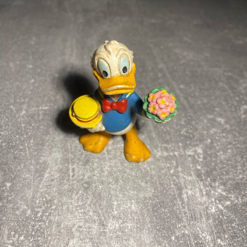 Donald Duck miniature figure used, vintage 1984 Walt Disney Bully