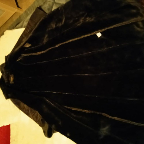 Vintage Naf Naf Long Fur Coat size M like new, dark brown