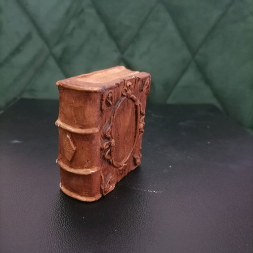 Handmade plaster sculpture book brown, new