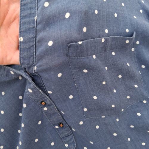 Zara shirt like new, size L, white and blue