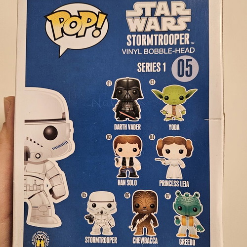 Stormtrooper #05 First Release Large Font Funko Pop used with box damage