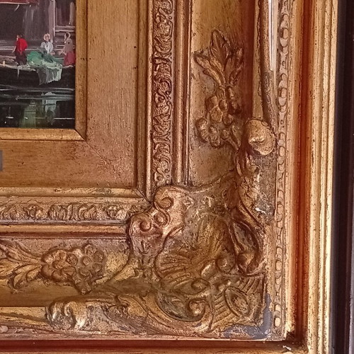 Πίνακας Βενετία Ιταλία μεταχειρισμένος, 46x41 εκ, ξύλινη κορνίζα
